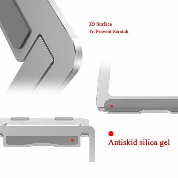 Stöd för bärbar dator - SONGHUI - Fällbar i aluminiumlegering - Lutning 18° - Höjd 68 mm - 12–17 tum