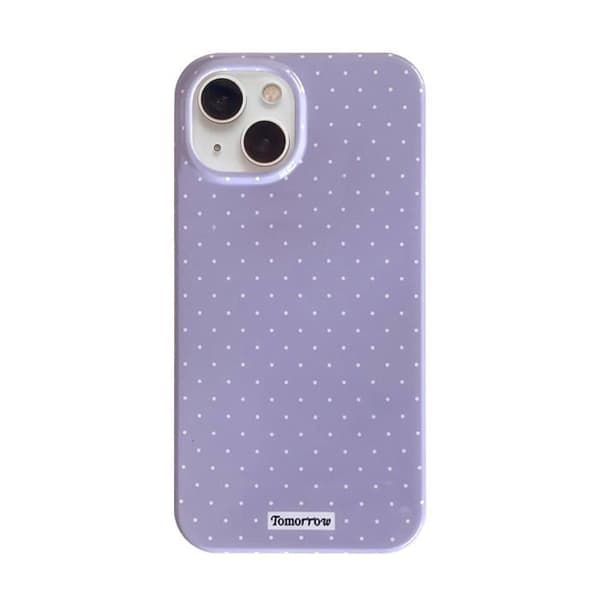 Cover til iPhone 13/14 — Elegant og sød prikket design, lavet af blødt TPU, der tilbyder fin beskyttelse — Lilla