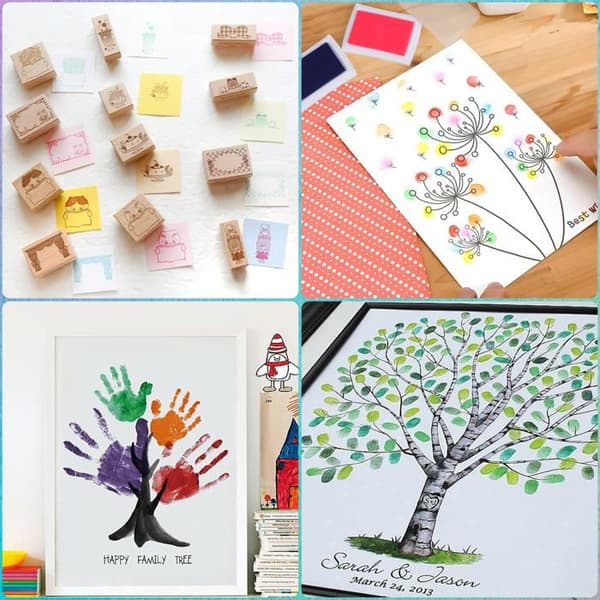 Stempelblæk 15 farver, ideel til børns papirhåndværk, scrapbooking, stempelblæk osv.