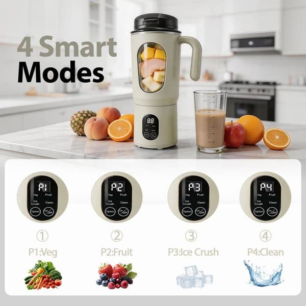 Bærbar individuel blender - SONGHUI - 580 ml - 50 W - 12 rustfrie stålblade - USB-C genopladelig