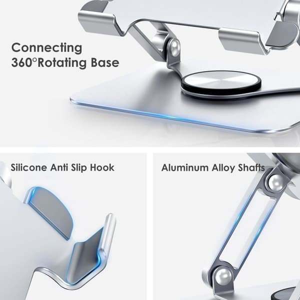 Støtte til iPad - SONGHUI - Foldbar roterende 360° - Massiv aluminium - Multi-vinkler