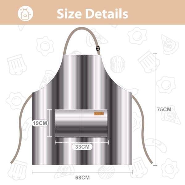 Köksförkläde - SONGHUI - Unisex justerbart - 2-pack - 2 framfickor - Lätt andningsbart tyg