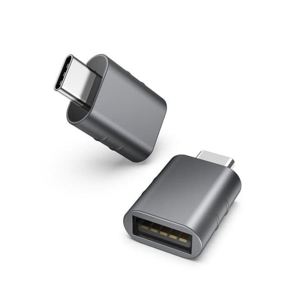 USB-C - USB -sovitin (2 kpl), USB 3.0 naaras Thunderbolt 4/3:een, avaruusharmaa