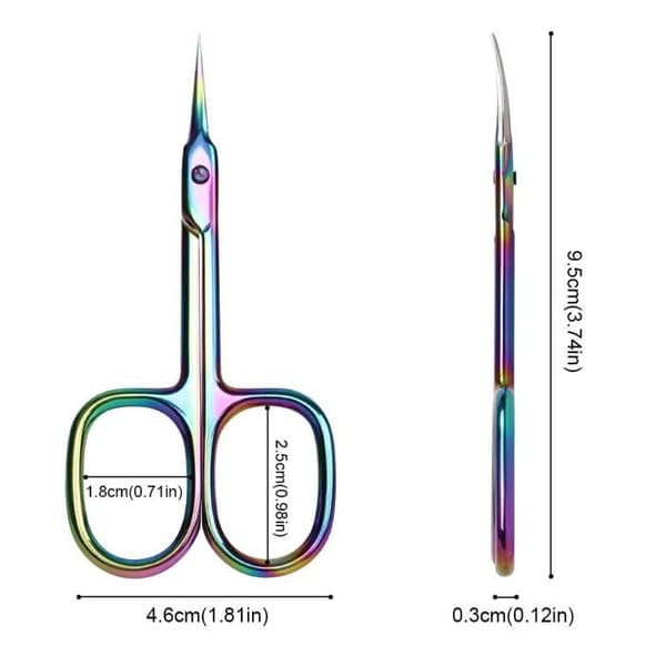 Negle- og øjenbrynssaks - SONGHUI - Professionel multifunktionel - Rustfrit stål - Buet blad - Ergonomiske ringe