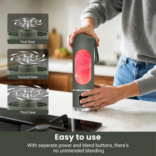 Bærbar blenderkande - SONGHUI - 500 ml - 12 rustfrie stålblade - 50 W - USB genopladelig