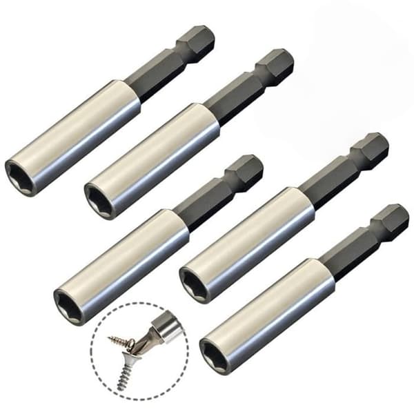 5 stycken utdragbara magnetiska bitsfästen, bitsfäste med sexkantig skaft, bitsfäste.