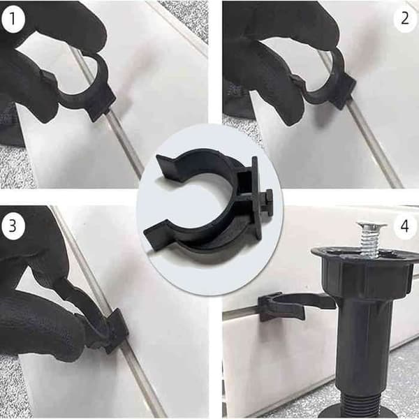 10 Fastgør plint, clips til fastgørelse af møbelben, hurtig montering uden værktøj, plast ABS, til køkken og stue.