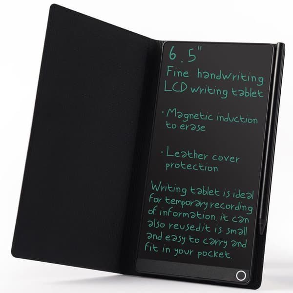 LCD skriveplade til voksne: mini digital notesblok med fuld skærm på 6,5 tommer, genanvendelig; bærbar design.