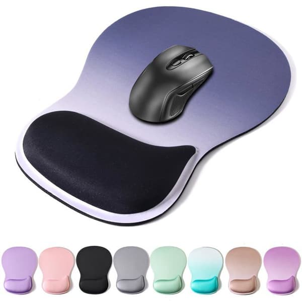Mussemåtte med håndledsstøtte, ergonomisk støtte i memory-skum, mussemåtte til gaming