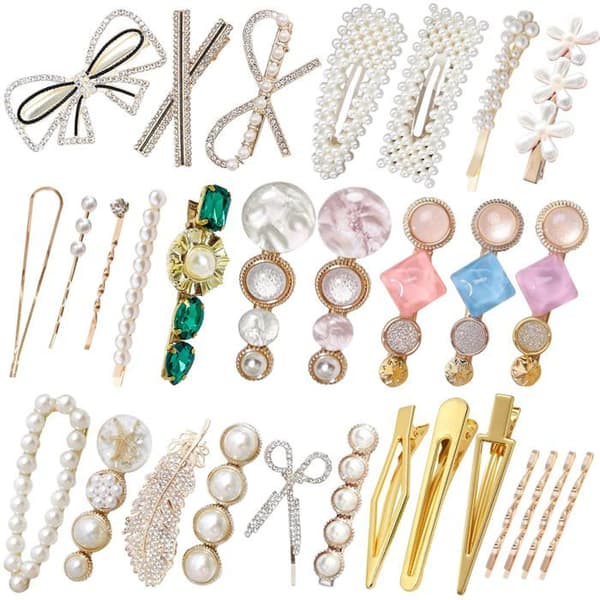 Hårspännen - SONGHUI - 30-pack - Eleganta pärlor - Assorterade - Skonsamma för håret