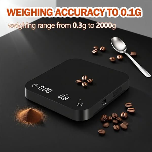 Mini-kaffebalance - SONGHUI - Genopladelig - Præcision 0,1 g - Kapacitet 2000 g - Automatisk timer