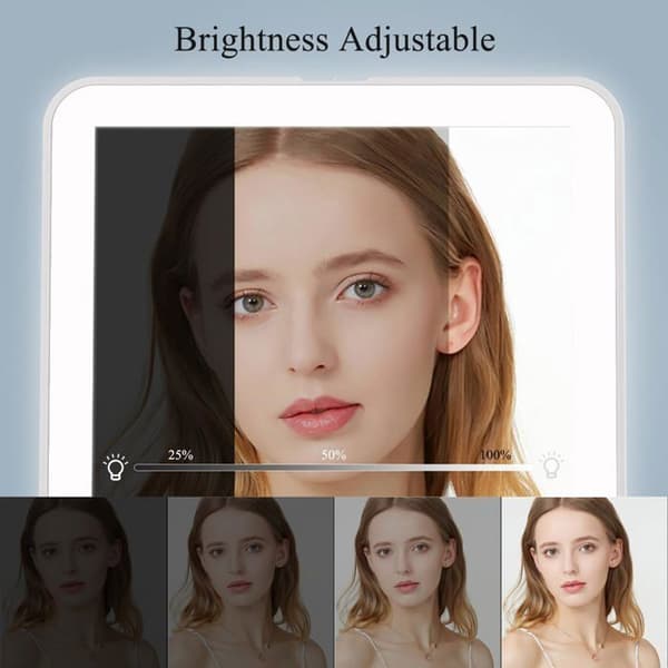 Bærbar genopladelig makeup-spejl: justerbart lys (3 farver), berøringsdimmer, foldbart LED skrivebordsspejl