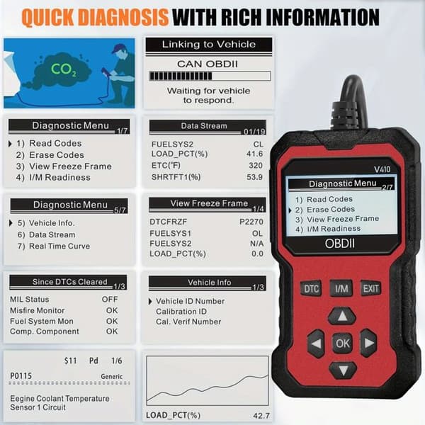 Avancerad universell OBD-II-skanner: för diagnos av motorfelkoder