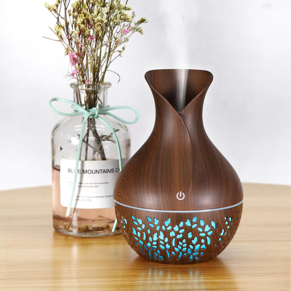 Luftfugter, aroma diffuser med LED lys, 130 ML