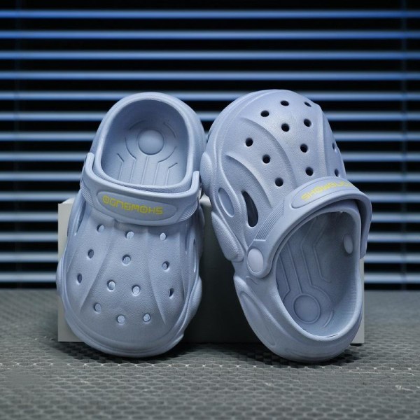 mjuka tofflor slider sandaler skor foppatofflor barntofflor fopp blå/grå 210