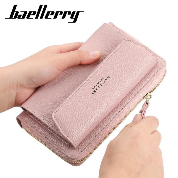mobilväska axelrem plånbok för mobil iphone ljusbrun