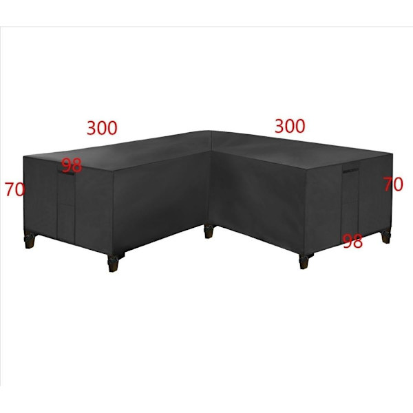 möbelskydd överdrag skydd till utemöbler hörnsoffa med vattentät brun 300*300*98cm