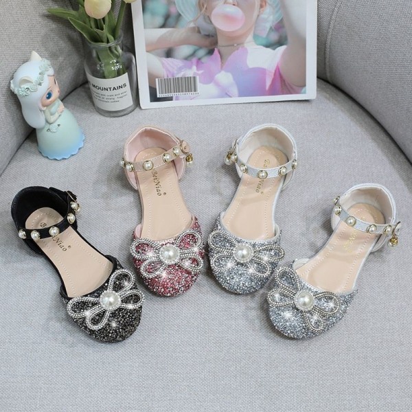elsa prinsesse sko barn pige med pailletter sølv farvet 18 cm / størrelse 27