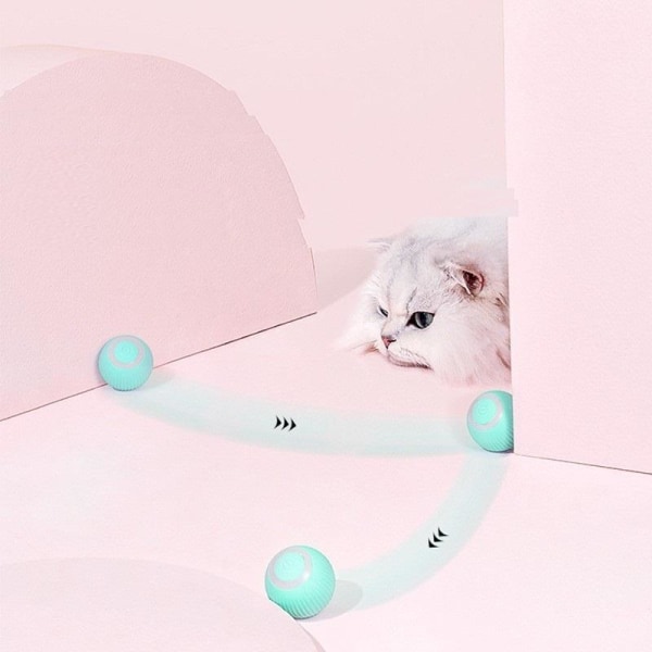smart leksaksboll automatisk rullande boll kattleksak rosa