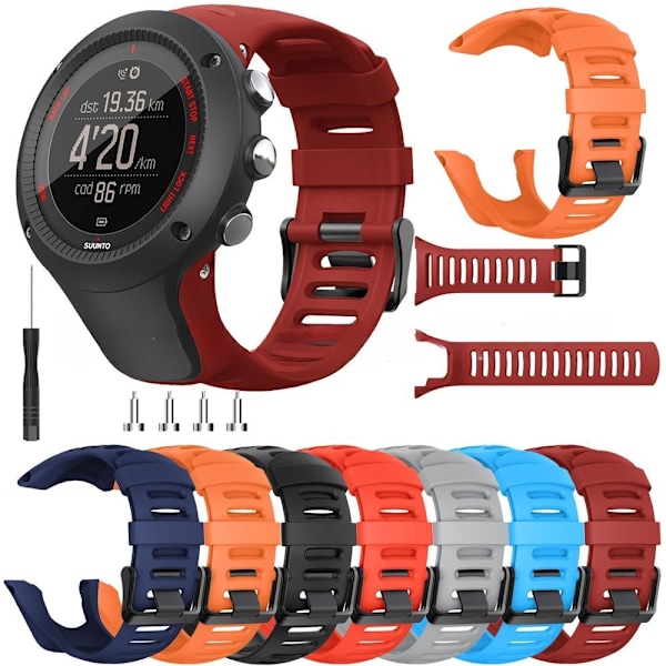 Silikoniranneke Suunto Ambit 1 2 3 tummanpunainen