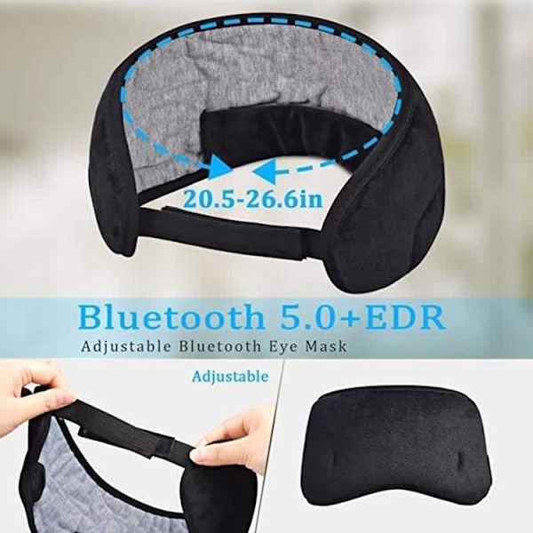Ögonmask hörlurar sovhörlurar sömnhörlurar music eyemask trådlös 2st Grå