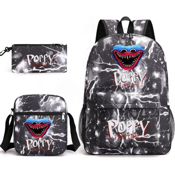 poppy playtime huggy wuggy rygsæk penalhuse skulderrem tasker pa blink sort 3