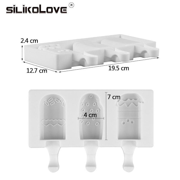 Silikon Glassformar Ice Lolly Forms Frys Glass Bar Formar Maker Vit JSC3075