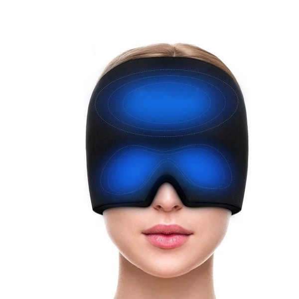 huvudvärk sinus migraine kylande lugnande ansiktet mask blå två geler (fram och bak)