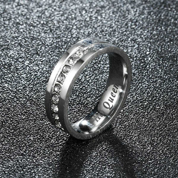 Hennes kung hans drottningpar diamantring - matchande förlovning hans drottning med diamant nr 8