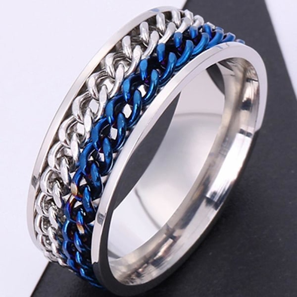 antistress spinner roterande fidget ring ringar blå Size11/20.8mm