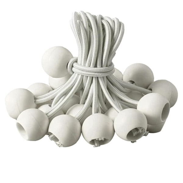 30 stk. bungee-snore bungee-reb med spænde sort / hvid hvid 10 cm