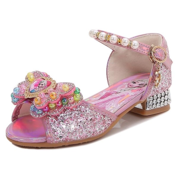 elsa prinsess skor barn flicka med paljetter rosa 16cm / size24