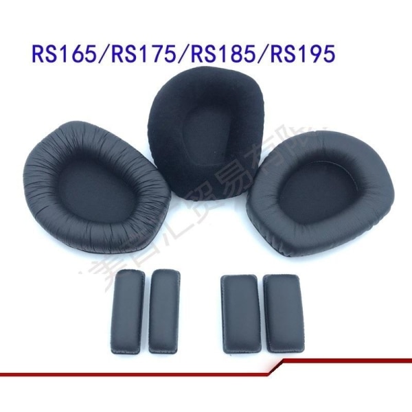 öronkuddar / huvudbågskuddar för Sennheiser RS165 RS175 RS185 RS proteinläder utan lås