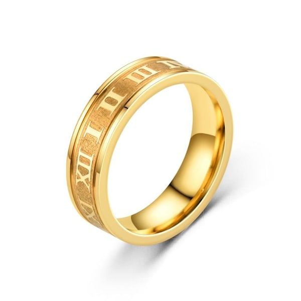 Roman Inner Arc Step Corrosion Ring - Minimalistiset korut ruostumattomasta teräksestä 6mm musta Nro 9