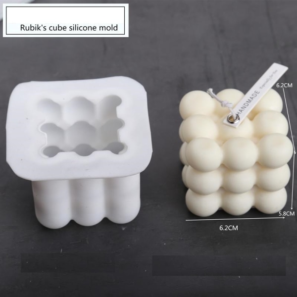 kynttilän muotti kynttilän muotit tee itse silikonimuottikynttilä 3D Rubikin kuutio