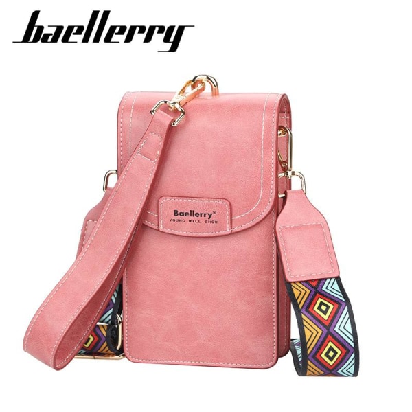 Baellerry Naisten Pienet Crossbody Laukut Pu Nahka Puhelin Clutch V vaaleanpunainen