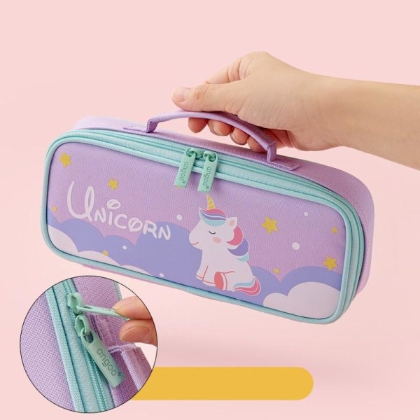 Pennfodral Enhörning Häst Djur Barn Pencil Case Fyrkantig Pennvä Rosa