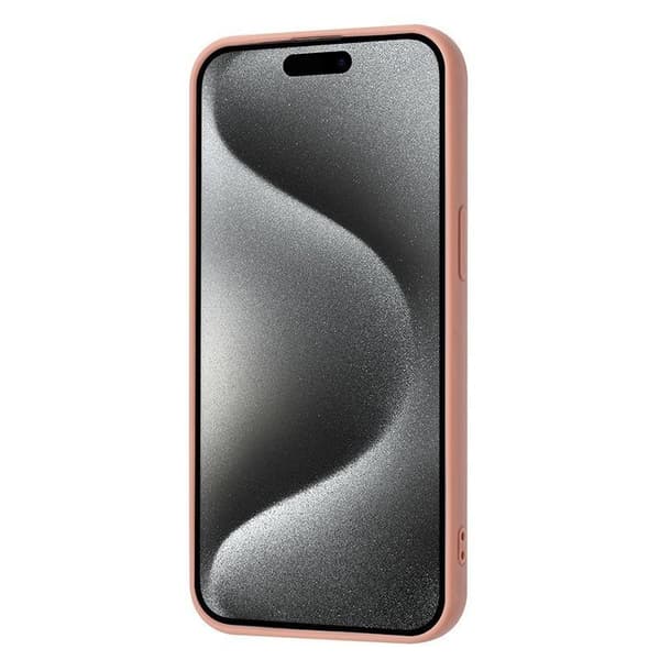 (Til iPhone 15 Pro MAX) Lychee-tekstur mobilcover med kortholder sort