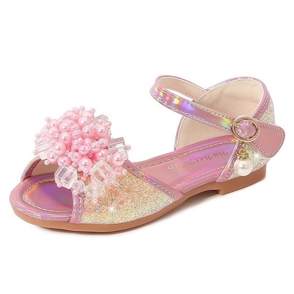 elsa prinsesse børnesko med pailletter pink 21,5 cm / koko 34