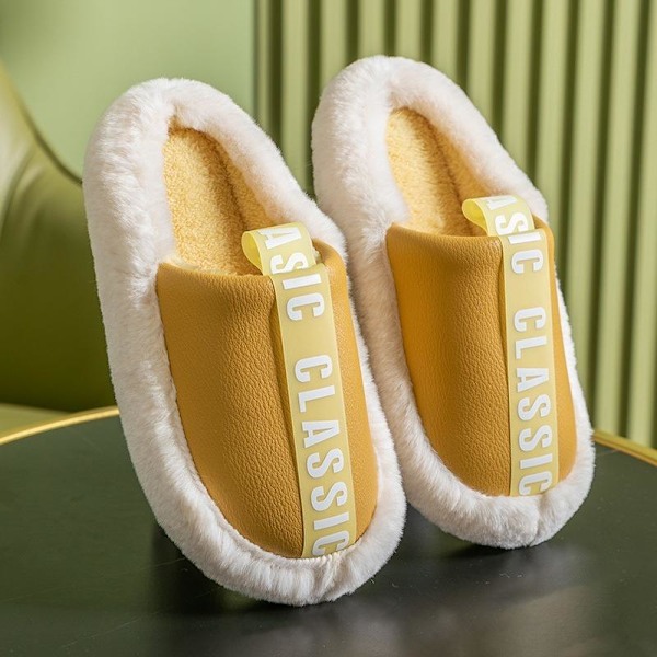 mjuktofflor morgontofflor tofflorna faux fur tofflor orange gul 40-41 (insida 26cm)