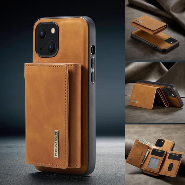 (För iPhone 15 Pro Max) DG.MING M1 Serie Avtagbart Plånboksfodra kaki