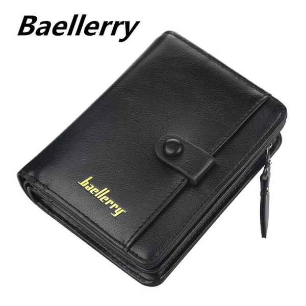 Baellerry Designer Læder Pocket Wallet RFID beskyttelses ID-kort hat sort