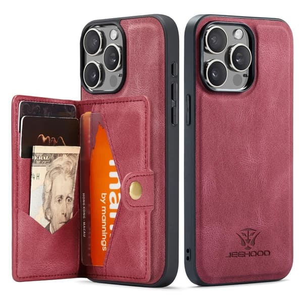 (Til iPhone 14 Plus) Etui med stativ og pung 360° beskyttelse tyndt design blå