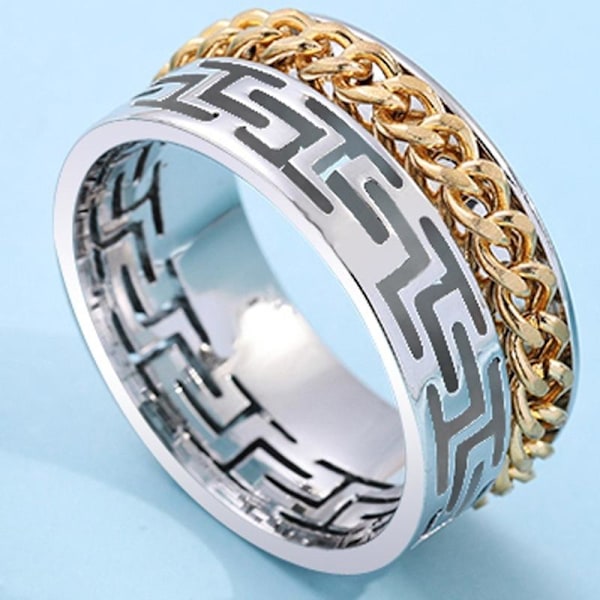 antistress spinner roterande fidget ring ringar guldfärgad Size6/16.4mm