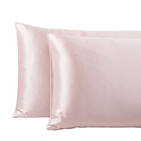Genuine Silk Satin Silk Korkealaatuinen tyynyliina 1 kpl vaaleanpunainen kirjekuorityyli 50*75