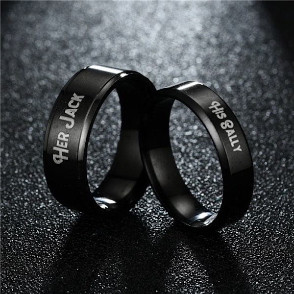 Sort Onyx parring High End modesmykker Trin forlovelsesbryllup 6mm damemodel sally nr. 5
