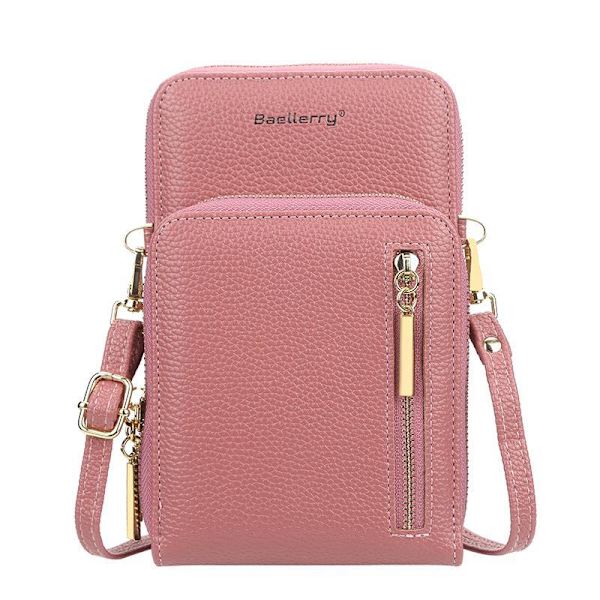 Baellerry Kvinder Skuldertasker Lynlås Telefon Tasker Mode Læder Cross mørkeblå 19 cm * 12 cm * 5 cm