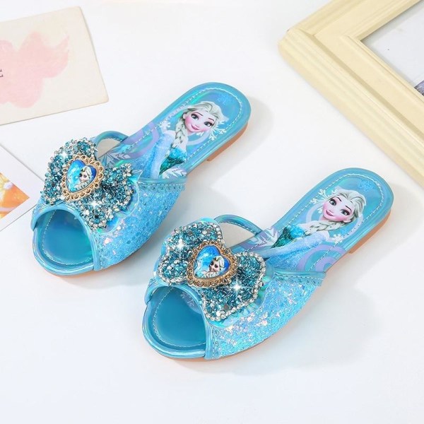 prinsesskor elsa skor barn festskor blå 18cm / size27