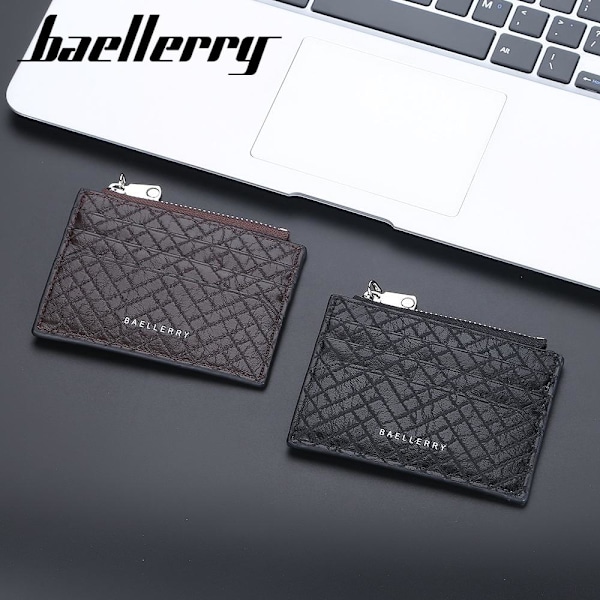 Baellerry Slim RFID-blockerande PU-läderplånbok för män med drag kaffe