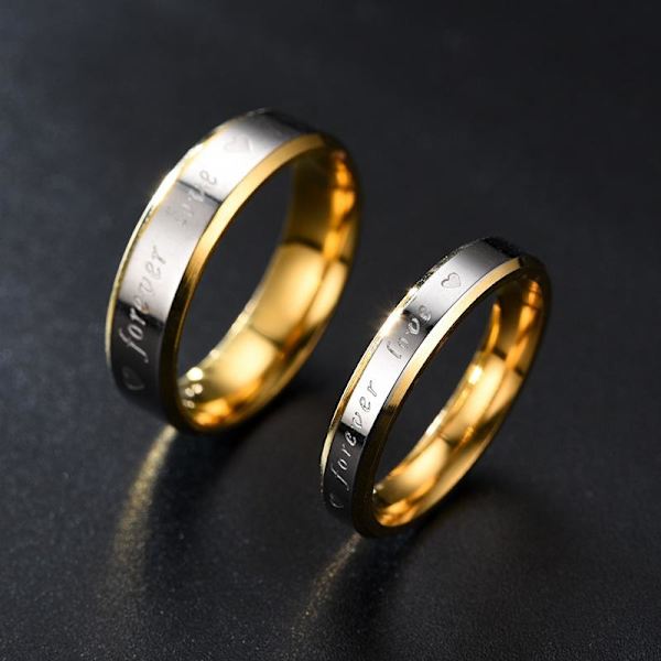 Love Forever Beveled Gold Parrings - Ainutlaatuiset Ikuisuusrenkaat hänelle naiset 4mm Nro 8